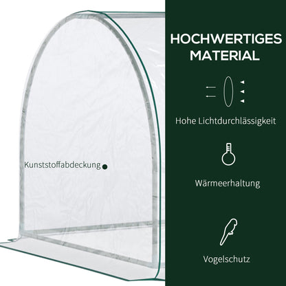 Greenhouse with Door, Foil Greenhouse made of Steel, Greenhouse for Balcony, Garden, Tomato House 250x100x80cm, Tomato Greenhouse for Tomatoes, Vegetables, Flowers, Plants, Transparent+Green