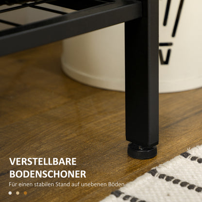 Wardrobe Stand with Bench, Clothes Rack with Hooks, Shoe Rack, Wardrobe with Carrying Bag, Coat Rack for Entryway, Hallway, Steel, Rustic Brown