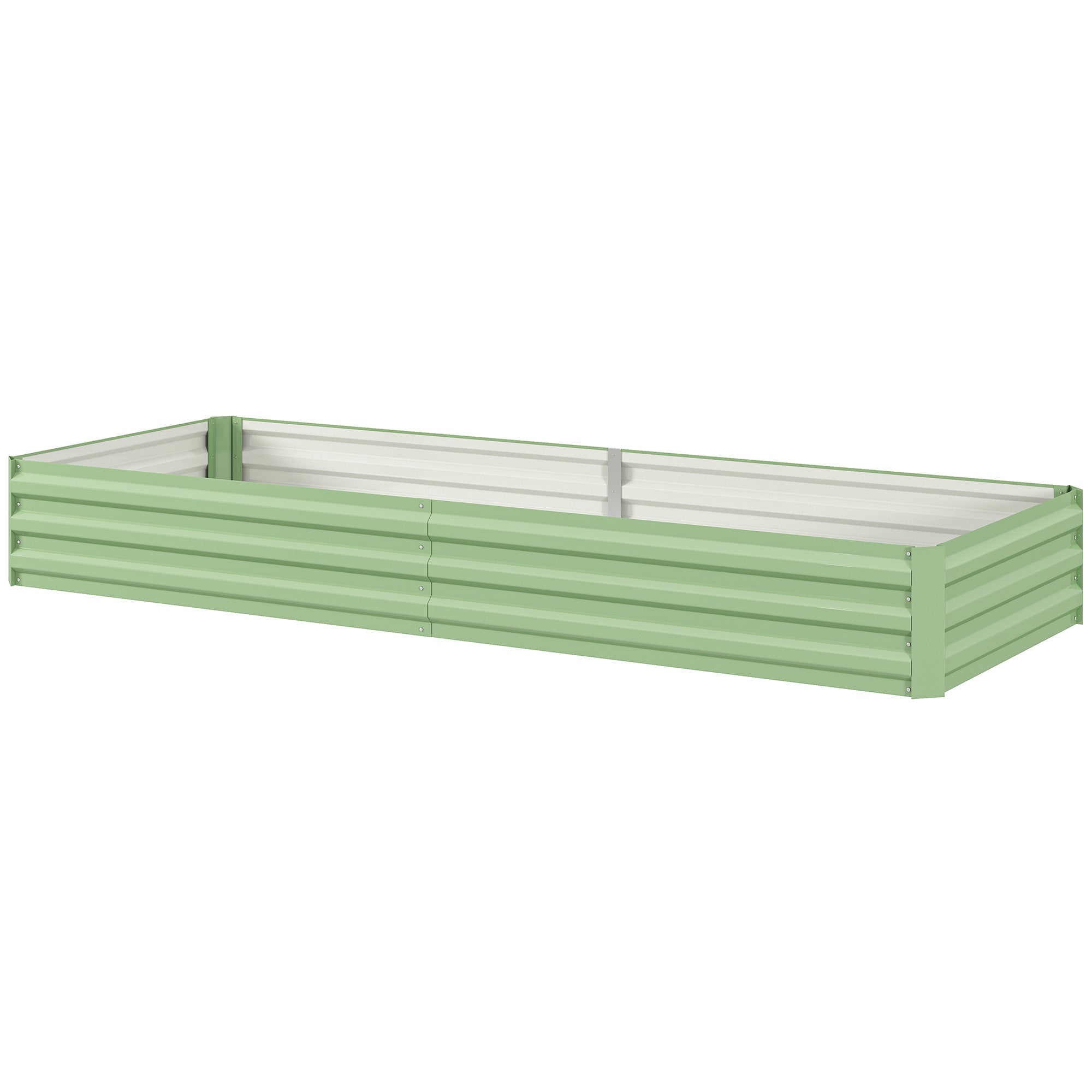 Steel Raised Bed, Plant Box Garden Bed Flower Box Stackable, Plant Pot Vegetable Bed 241x90.5x30cm for Garden Terrace, for Flowers, Plants, Fruit, Vegetables, Green