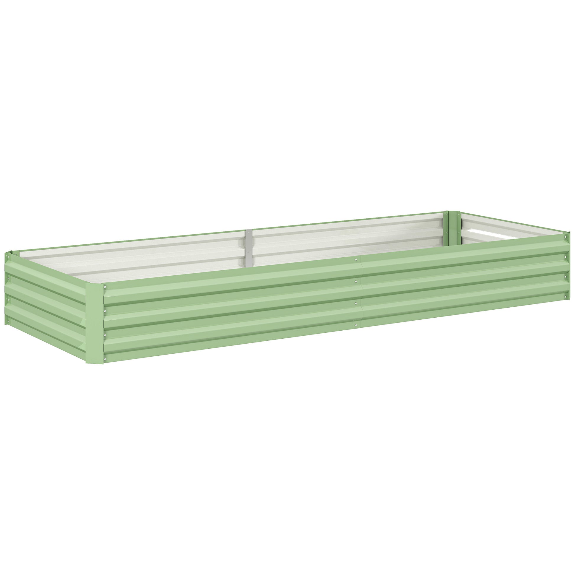 Steel Raised Bed, Plant Box Garden Bed Flower Box Stackable, Plant Pot Vegetable Bed 241x90.5x30cm for Garden Terrace, for Flowers, Plants, Fruit, Vegetables, Green