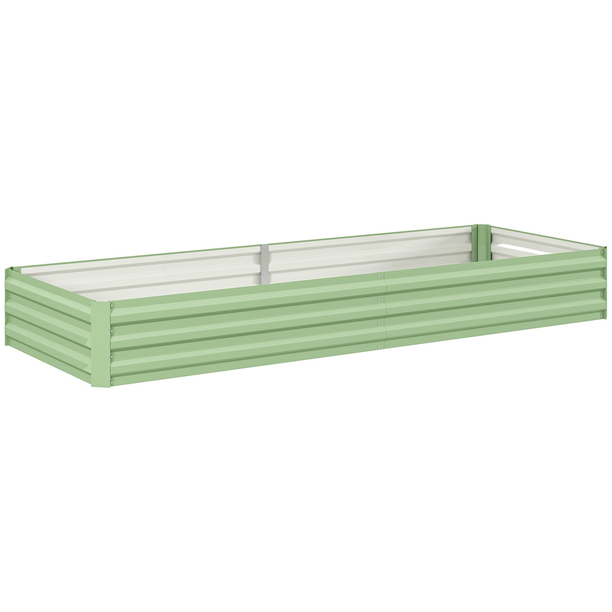 Steel Raised Bed, Plant Box Garden Bed Flower Box Stackable, Plant Pot Vegetable Bed 241x90.5x30cm for Garden Terrace, for Flowers, Plants, Fruit, Vegetables, Green