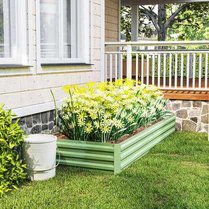 Steel Raised Bed, Plant Box Garden Bed Flower Box Stackable, Plant Pot Vegetable Bed 241x90.5x30cm for Garden Terrace, for Flowers, Plants, Fruit, Vegetables, Green