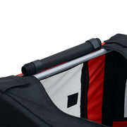 Pet Bike Trailer 8 Reflectors Flag Hitch Bar Included Steel Waterproof Polyester Max. 30 Kg 130L x 73W x 90H cm Red