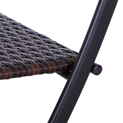 Poly Rattan Garden Furniture Set, Outdoor Lounge Balcony Furniture for 2 People, 3-Piece Dining Set, 2 Chairs, Table, Weatherproof Garden Lounge for Garden, Patio, Balcony, Coffee Brown