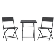 Poly Rattan Garden Furniture Set, Outdoor Lounge Balcony Furniture for 2 People, 3-Piece Dining Set, 2 Chairs, Table, Weatherproof Garden Lounge for Garden, Patio, Balcony, Coffee Brown