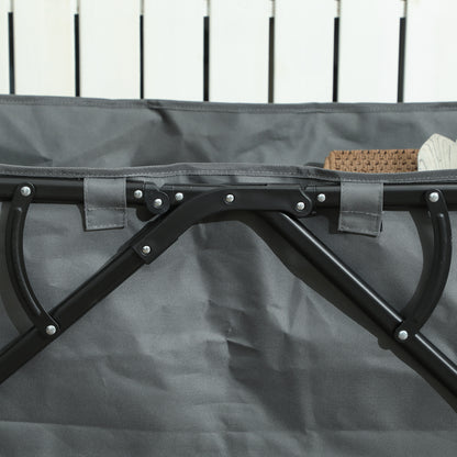 Garden Wagon 120 kg load capacity, foldable transport cart with removable cover, handle, wheels, steering axle, trolley handcart garden cart 160 liters equipment cart for home garden, Dark Grey