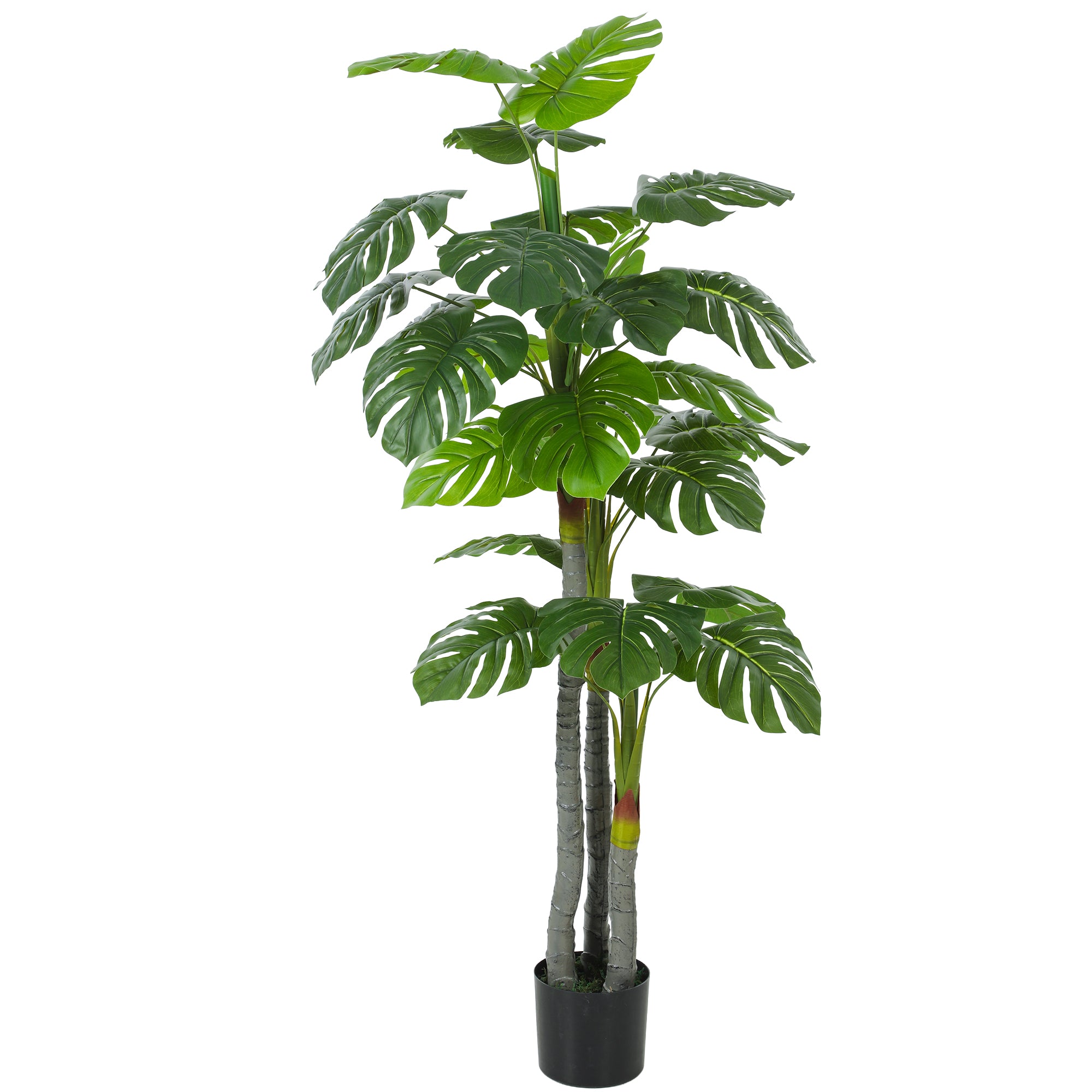 Artificial Monstera Tree, 1.5 m (4.9 ft) – Realistic Trunk & Branches, 20 Large Leaves, Pot Included