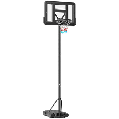 SPORTNOW Outdoor Basketball Hoop 2 in 1 with Adjustable Height 230-305 cm Swimming Pool Basketball Hoop with Stand Basketball Hoop with Wheels Refillable Base Black