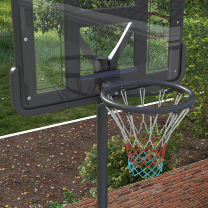 SPORTNOW Outdoor Basketball Hoop 2 in 1 with Adjustable Height 230-305 cm Swimming Pool Basketball Hoop with Stand Basketball Hoop with Wheels Refillable Base Black