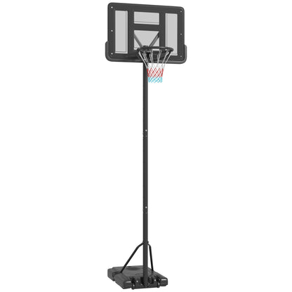 SPORTNOW Outdoor Basketball Hoop 2 in 1 with Adjustable Height 230-305 cm Swimming Pool Basketball Hoop with Stand Basketball Hoop with Wheels Refillable Base Black