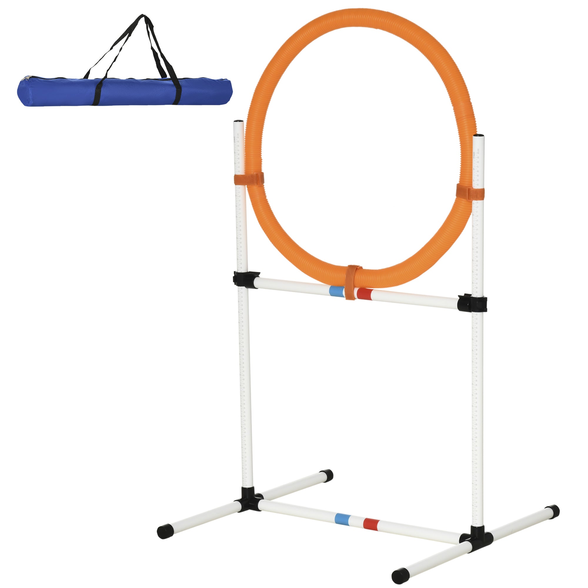 Dog Training Set Spring Ring for Pet Agility Training Portable PE White + Orange 74.5 x 66 x 91 cm