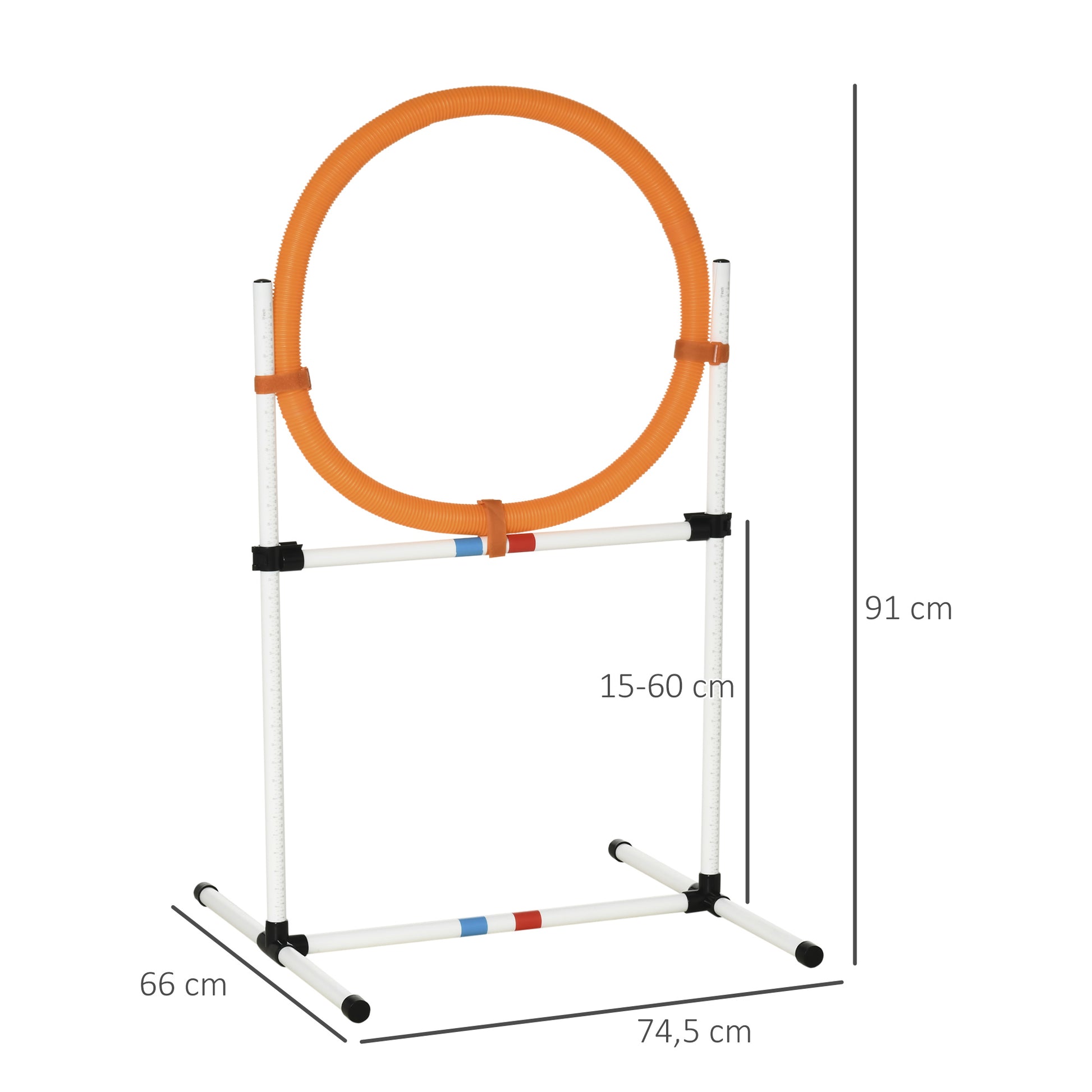 Dog Training Set Spring Ring for Pet Agility Training Portable PE White + Orange 74.5 x 66 x 91 cm