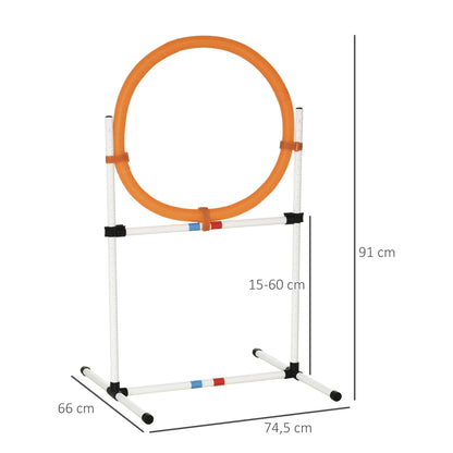 Dog Training Set Spring Ring for Pet Agility Training Portable PE White + Orange 74.5 x 66 x 91 cm