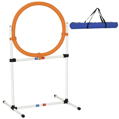 Dog Training Set Spring Ring for Pet Agility Training Portable PE White + Orange 74.5 x 66 x 91 cm