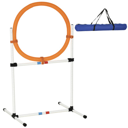 Dog Training Set Spring Ring for Pet Agility Training Portable PE White + Orange 74.5 x 66 x 91 cm