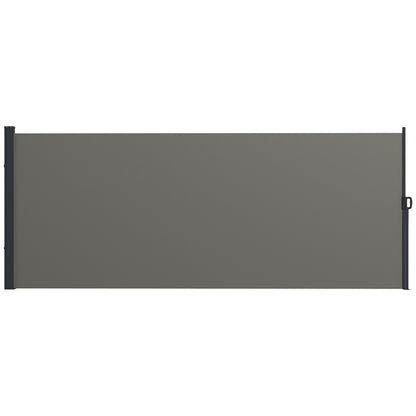 Side Retractable Wind Protection Privacy Screen Paravent Garden 4m x 1.60m Alu. Polyester UV-resistant Dark Grey