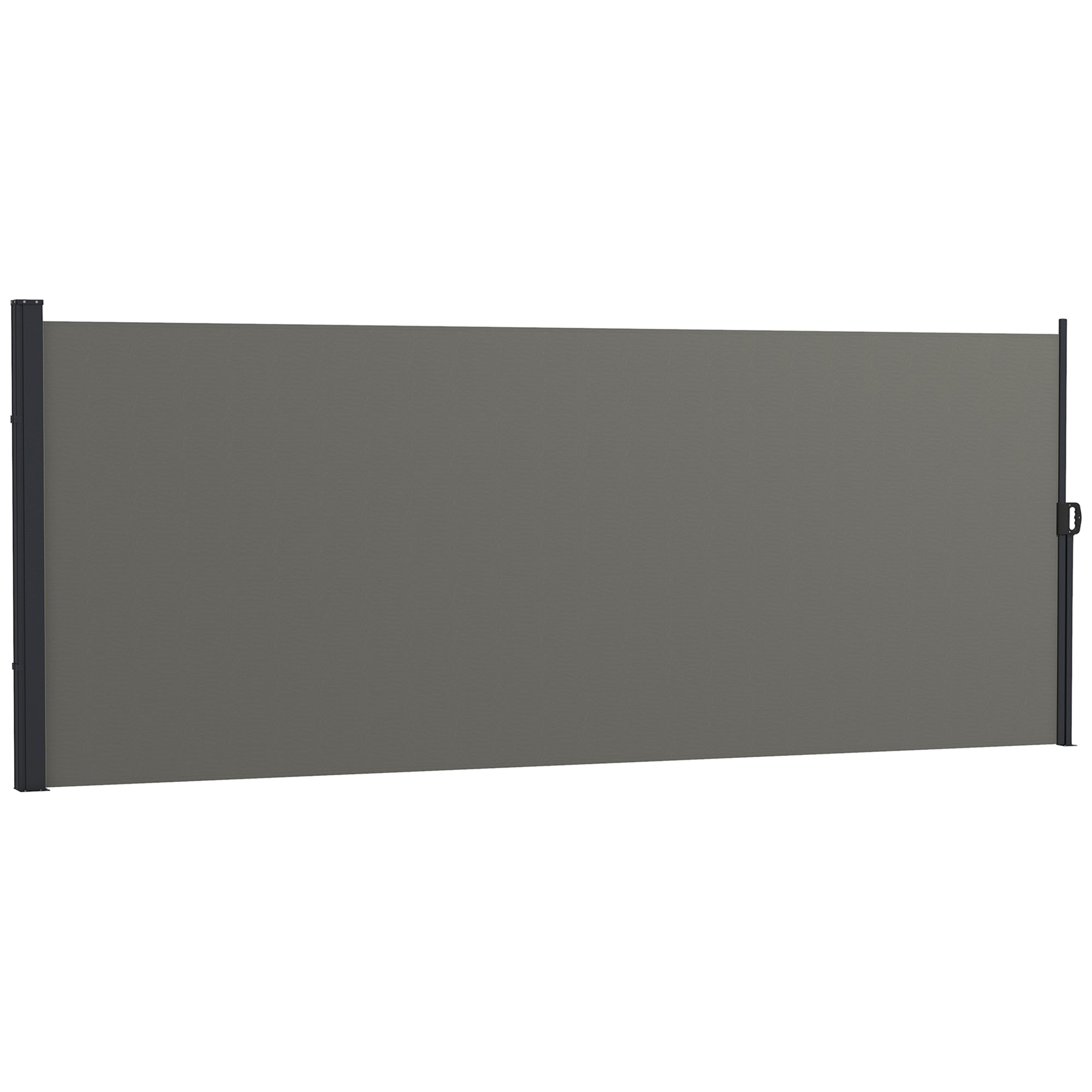 Side Retractable Wind Protection Privacy Screen Paravent Garden 4m x 1.60m Alu. Polyester UV-resistant Dark Grey