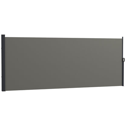 Side Retractable Wind Protection Privacy Screen Paravent Garden 4m x 1.60m Alu. Polyester UV-resistant Dark Grey