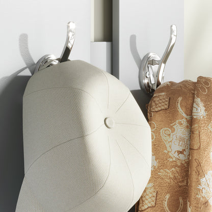 Entryway Hall Tree with Mirror Coat Rack and Shoe Bench 2-Piece Hallway Furniture with 6 Hooks Shelves and Flip-Down Drawer for Dark Gray Hallway