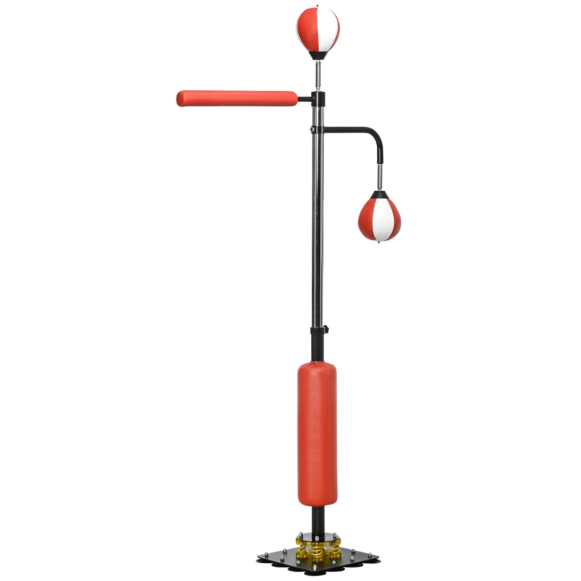 SPORTNOW Freestanding Punching Bag 140-205cm Inflatable Stand Punching Bag with Pump, Suction Cup 2 Reflex Balls Punching Ball Set Adjustable Height Kickboxing Bag Boxing Trainer for Adults Teenagers Strength Training