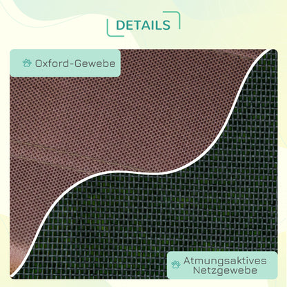 Elevated Dog Bed with Canopy, Pet Bed, Outdoor Dog Cot with Roof, Breathable, Taft Fabric for Camping Coffee 76 x 61 x 73 cm