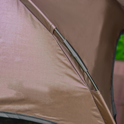 Elevated Dog Bed with Canopy, Pet Bed, Outdoor Dog Cot with Roof, Breathable, Taft Fabric for Camping Coffee 76 x 61 x 73 cm