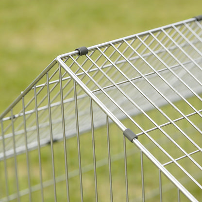 Outdoor/Indoor Rabbit & Chicken Run with Shade Cover and Metal Mesh, 71 x 29.5 x 29.5 in (180 x 75 x 75 cm), Green