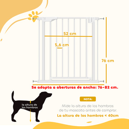 Safety Gate for Babies & Dogs, Adjustable 29.9–32.3 in Wide x 29.9 in High, Dual Lock, Auto-Close, Reversible Door, Pressure or Screw Mount, White
