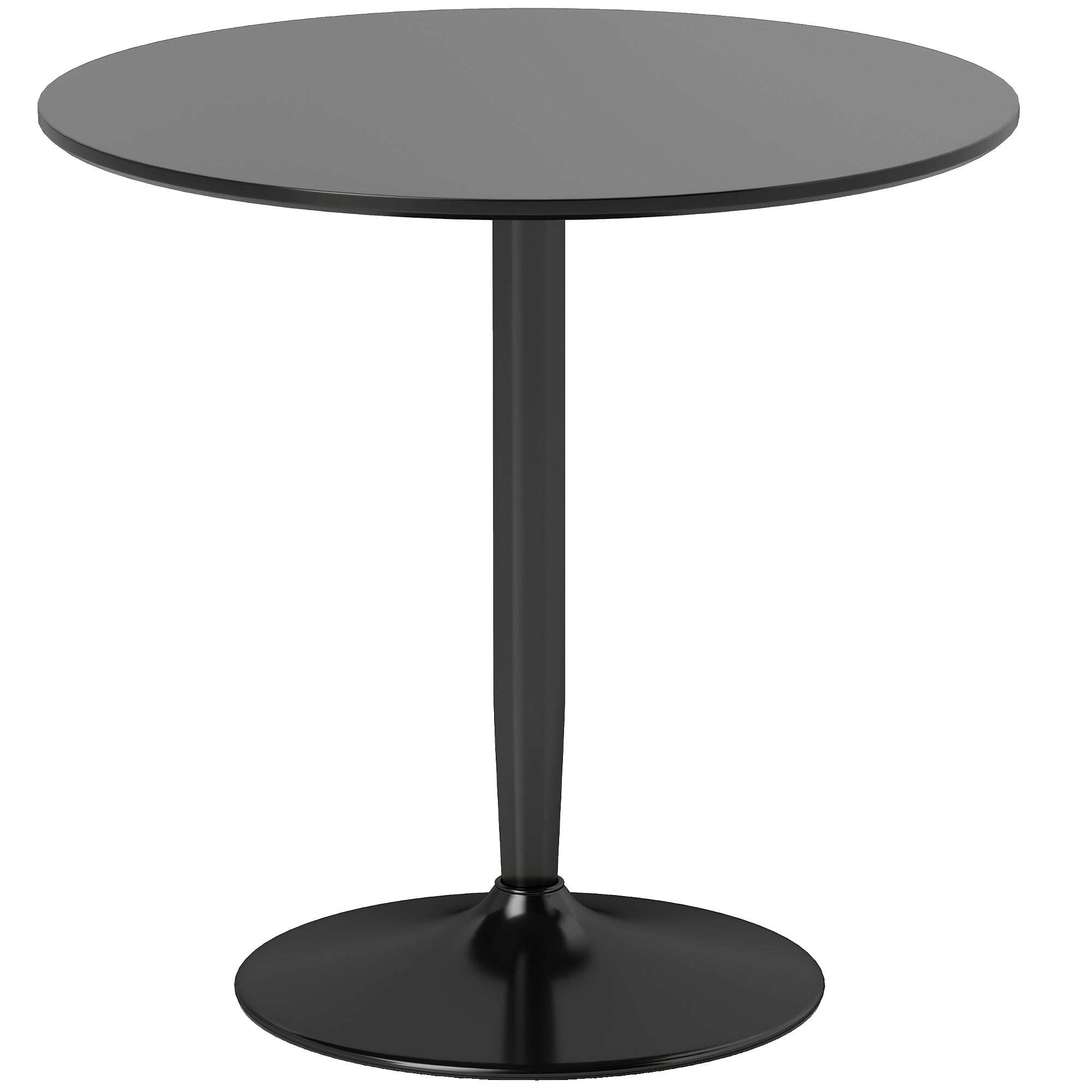 Round Dining Table 31.5" Ø x 29.5" H – 2-Person Kitchen Table with Powder-Coated Steel Pedestal and Anti-Slip Feet, Modern Small Dining Table, Black