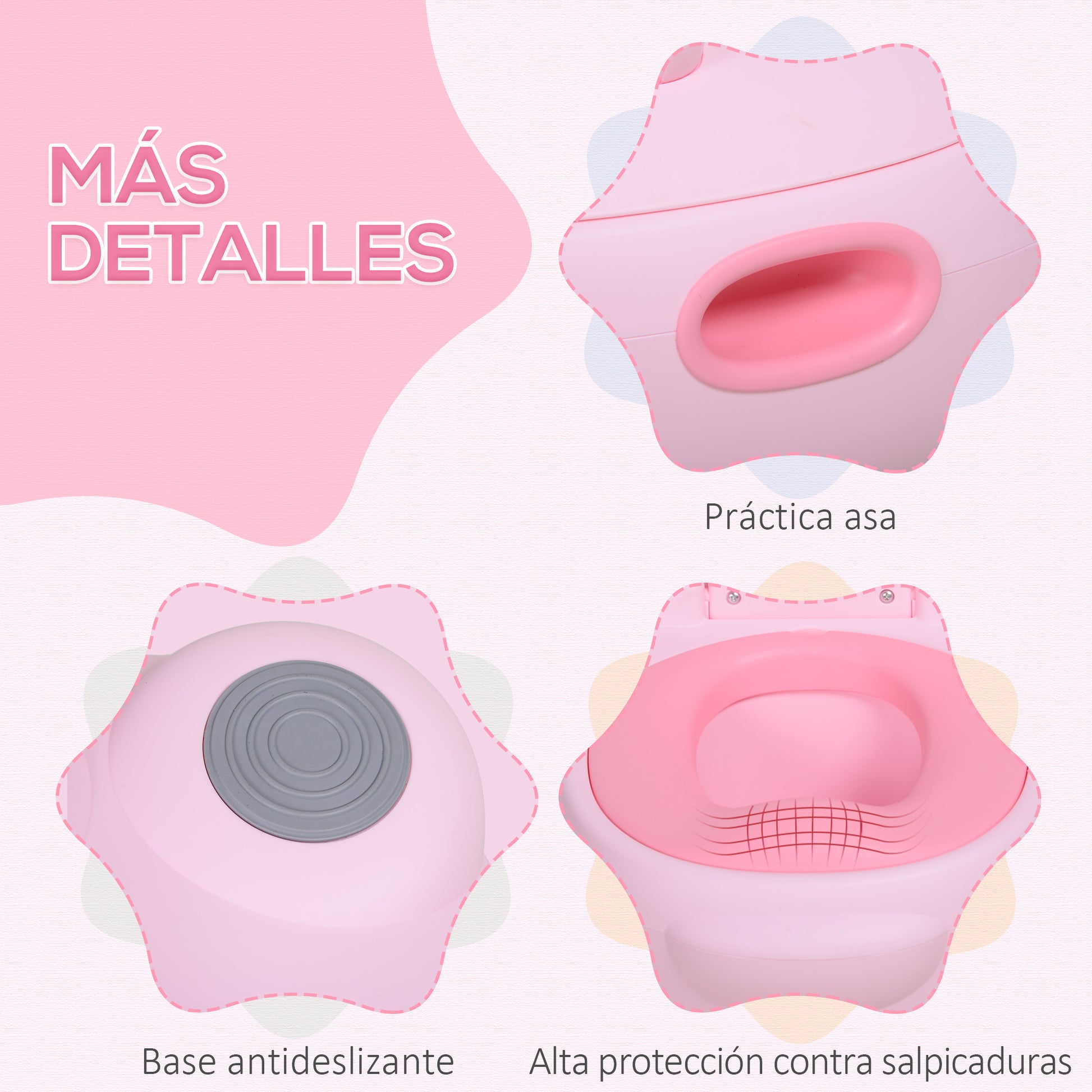 Hippo-Shaped 2-in-1 Baby Potty with Removable Bucket, Toilet Brush for Learning Training, Supports up to 25 kg, 40x30x23 cm, Pink
