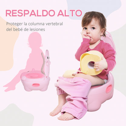 Hippo-Shaped 2-in-1 Baby Potty with Removable Bucket, Toilet Brush for Learning Training, Supports up to 25 kg, 40x30x23 cm, Pink