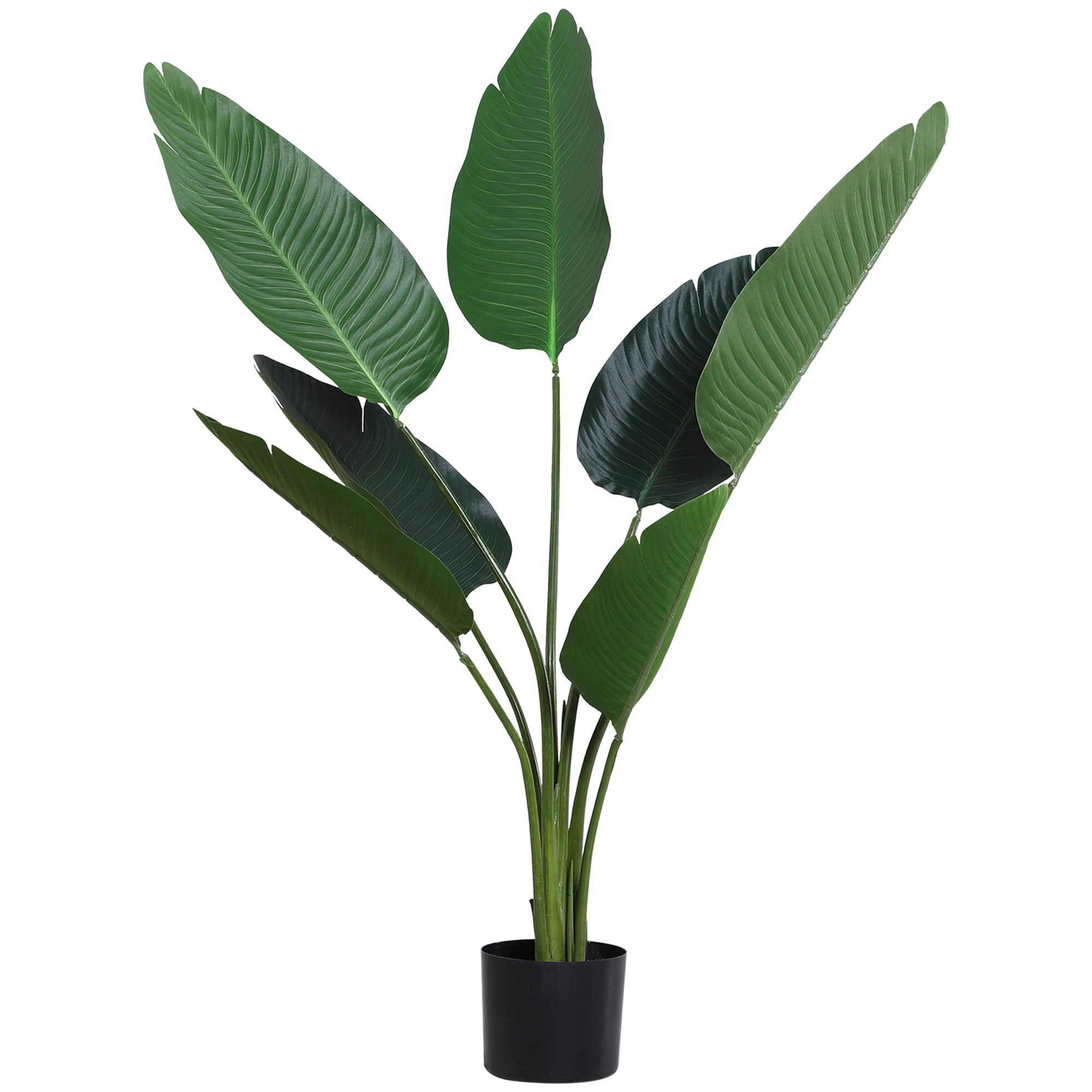 Realistic Artificial Palm Decoration Plant with Pot 7 Leaves for Indoor No Installation Required Ø15x120 cm Green