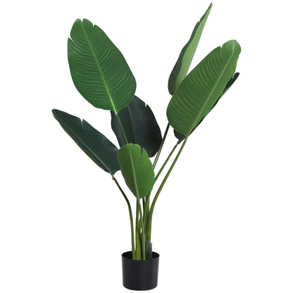 Realistic Artificial Palm Decoration Plant with Pot 7 Leaves for Indoor No Installation Required Ø15x120 cm Green
