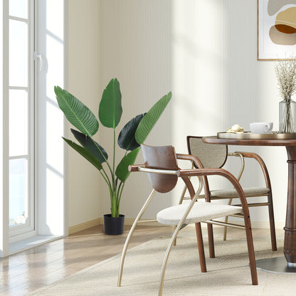 Realistic Artificial Palm Decoration Plant with Pot 7 Leaves for Indoor No Installation Required Ø15x120 cm Green