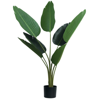 Realistic Artificial Palm Decoration Plant with Pot 7 Leaves for Indoor No Installation Required Ø15x120 cm Green