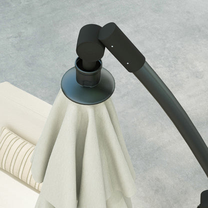 Ø293 cm Cantilever Umbrella with Cross Base, Sunshade with Crank, Tilt, and 8 Ribs, Hanging Patio Umbrella for Outdoor Pool, Garden, Balcony, Cream