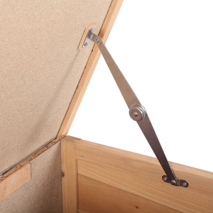 Small Animal Cage with Tray Small Animal House with Asphalt Roof and Feeding Trough Outdoor Indoor Fir Wood Natural+Black 112 x 50 x 54 cm