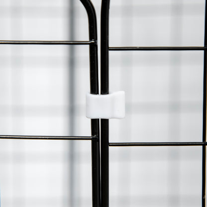 Small Animal Cage with 31 Panels DIY Pet Playpen with Ramp Enclosure for Kittens Rabbits Chinchillas 105x45x105 cm Black