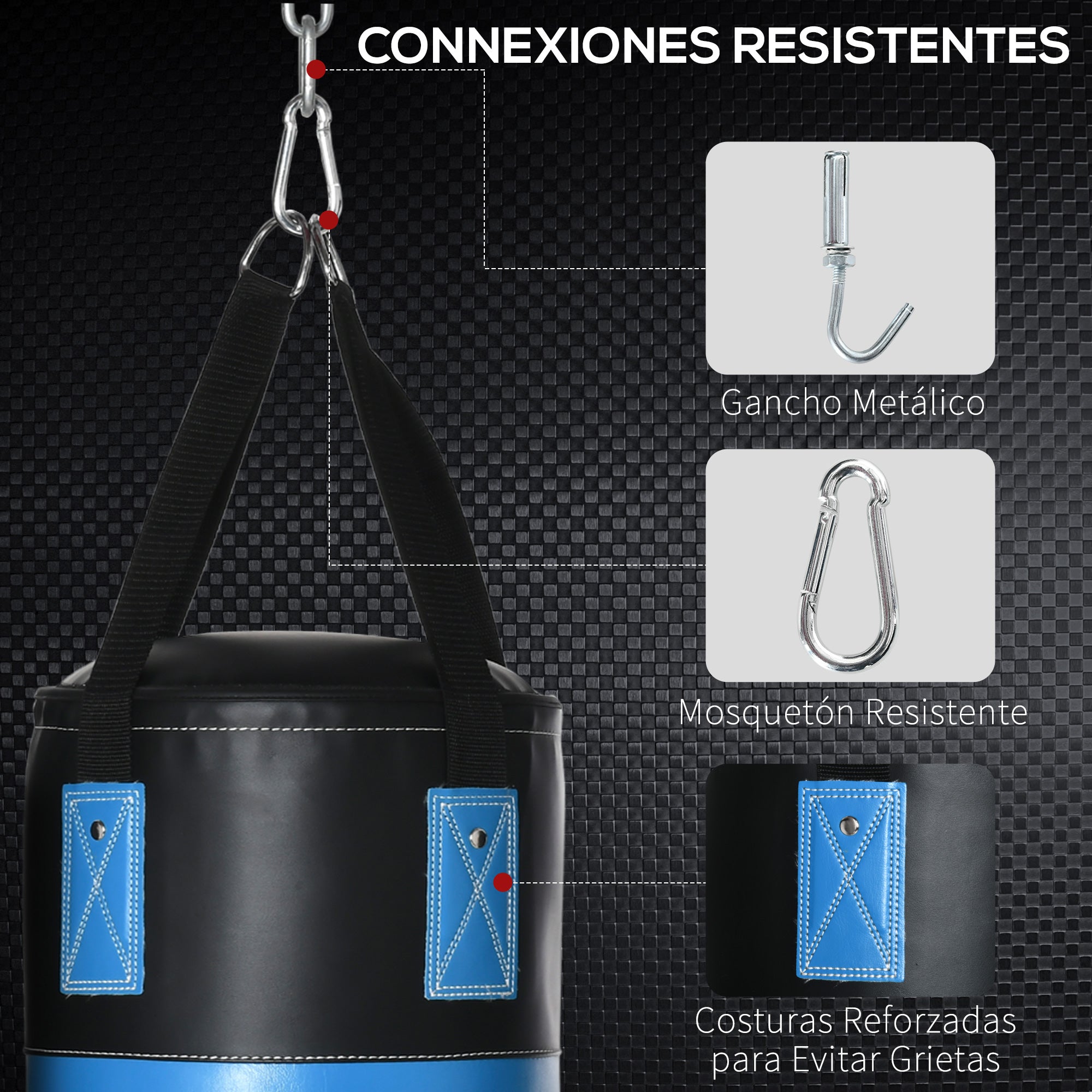 Professional Punching Bag with 8 oz Gloves, Hook, and Storage Bag Training Sandbag for Adults and Teens Ø25x102 cm Blue