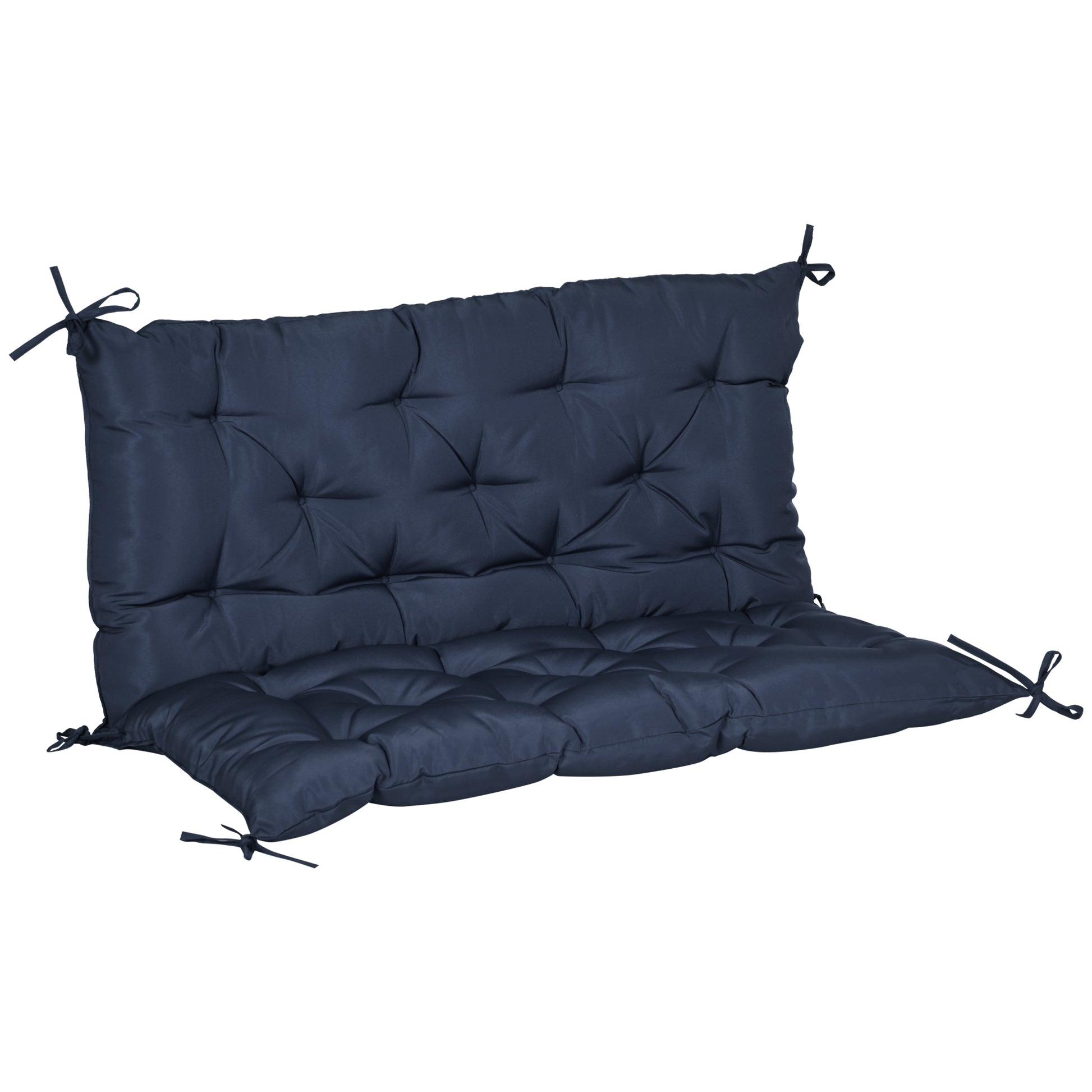 Bench Swing Sofa Garden Bench Seat Back Cushion Mattress 2-Seater High Comfort 100x98x8cm Dark Blue