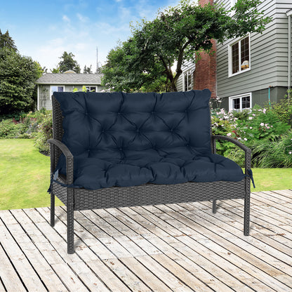 Bench Swing Sofa Garden Bench Seat Back Cushion Mattress 2-Seater High Comfort 100x98x8cm Dark Blue