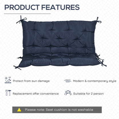 Bench Swing Sofa Garden Bench Seat Back Cushion Mattress 2-Seater High Comfort 100x98x8cm Dark Blue