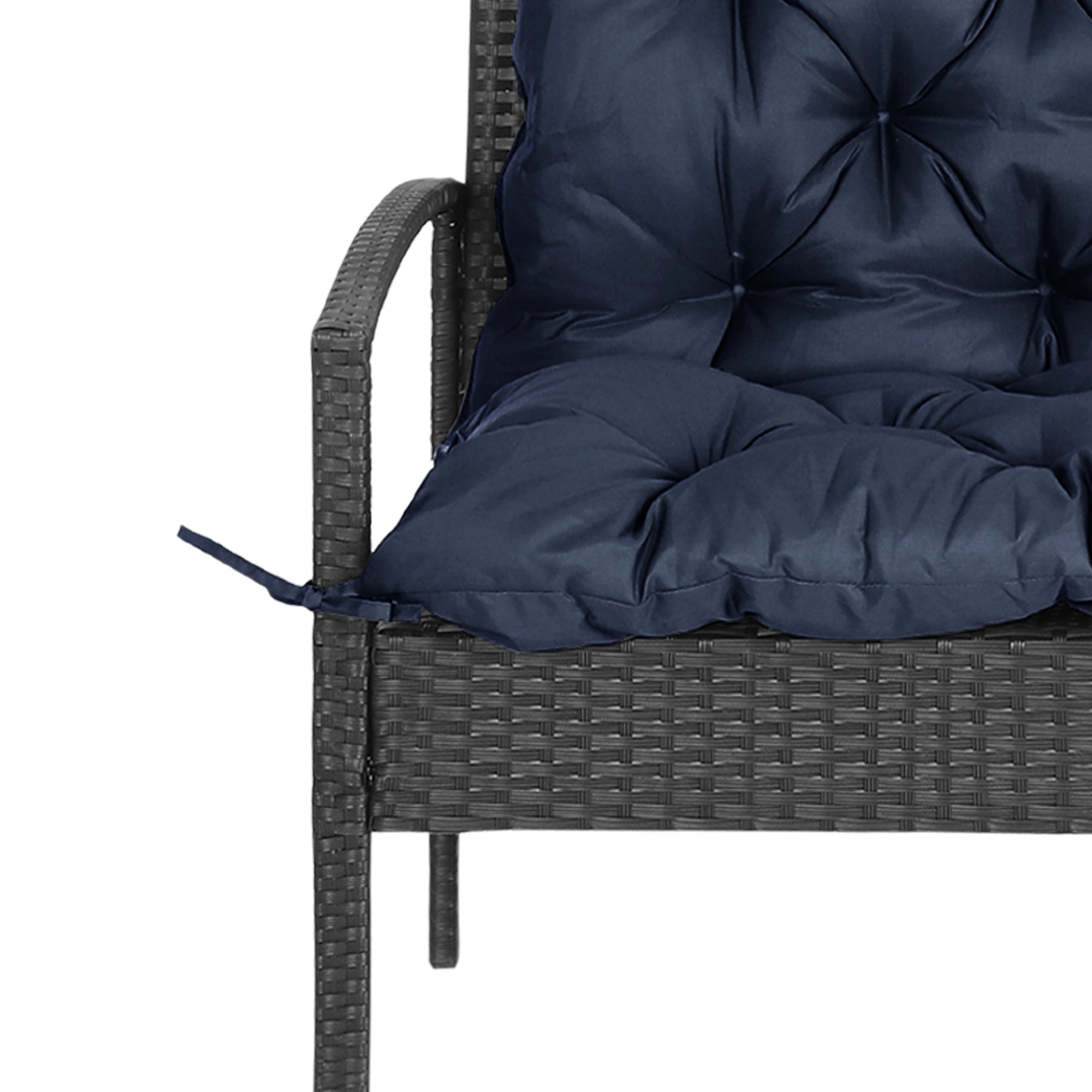Bench Swing Sofa Garden Bench Seat Back Cushion Mattress 2-Seater High Comfort 100x98x8cm Dark Blue