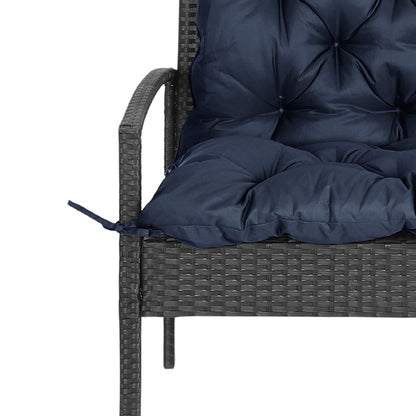 Bench Swing Sofa Garden Bench Seat Back Cushion Mattress 2-Seater High Comfort 100x98x8cm Dark Blue
