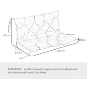 Bench Swing Sofa Garden Bench Seat Back Cushion Mattress 2-Seater High Comfort 100x98x8cm Dark Blue