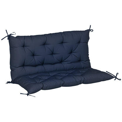 Bench Swing Sofa Garden Bench Seat Back Cushion Mattress 2-Seater High Comfort 100x98x8cm Dark Blue