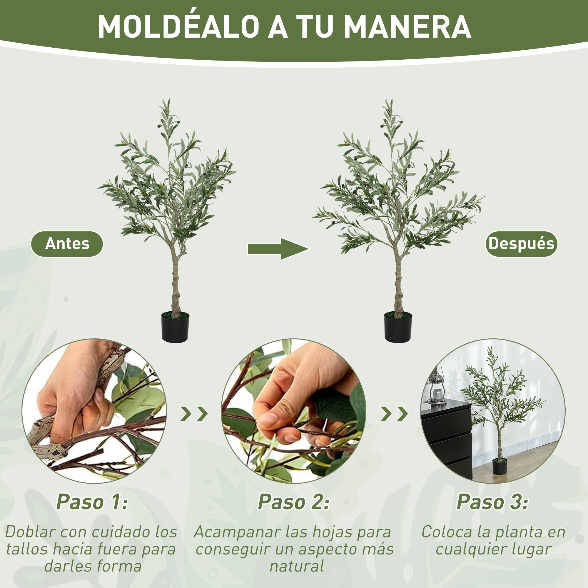Artificial Olive Trees 120 cm Decorative Artificial Plants with Silk Leaves and 20 Olives Interior Decoration for Home Office Bedroom Living Room Pack of 2