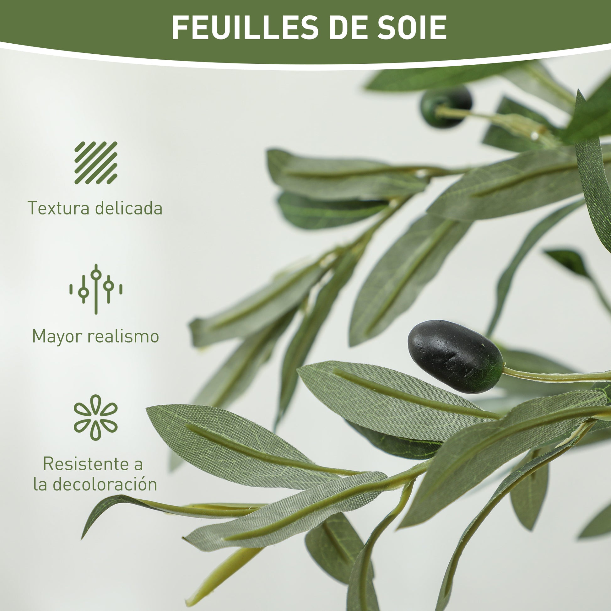Artificial Olive Trees 120 cm Decorative Artificial Plants with Silk Leaves and 20 Olives Interior Decoration for Home Office Bedroom Living Room Pack of 2