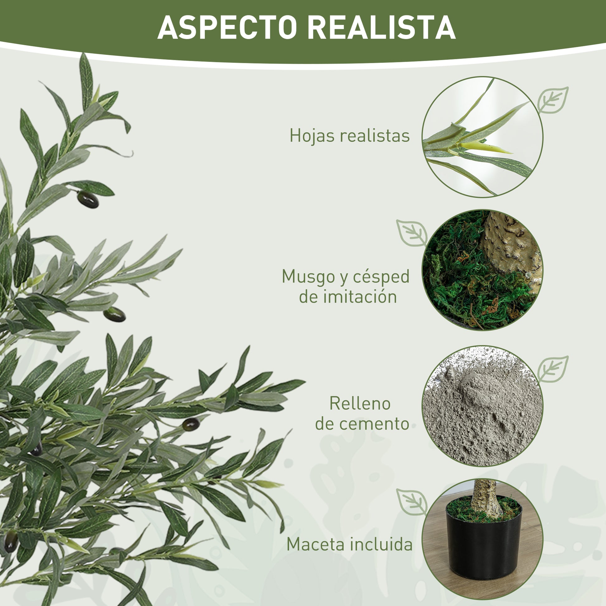 Artificial Olive Trees 120 cm Decorative Artificial Plants with Silk Leaves and 20 Olives Interior Decoration for Home Office Bedroom Living Room Pack of 2