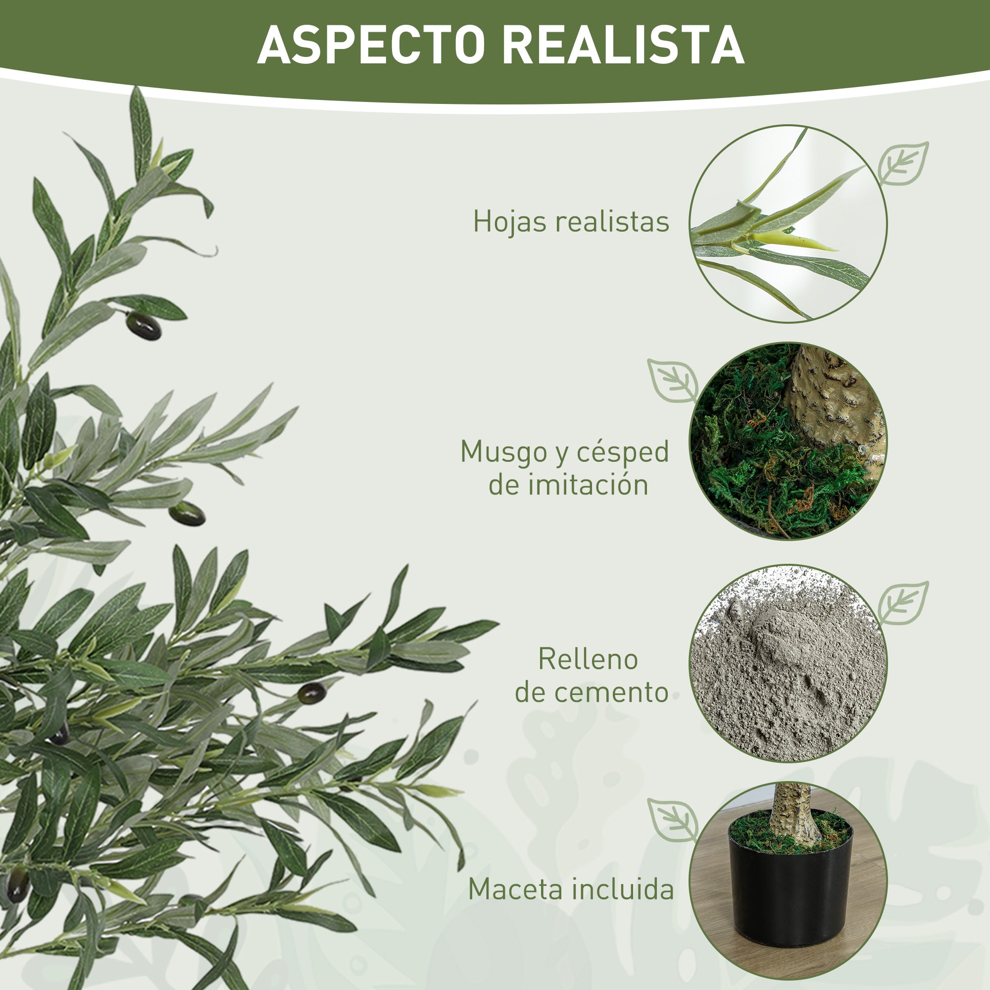 Artificial Olive Trees 120 cm Decorative Artificial Plants with Silk Leaves and 20 Olives Interior Decoration for Home Office Bedroom Living Room Pack of 2
